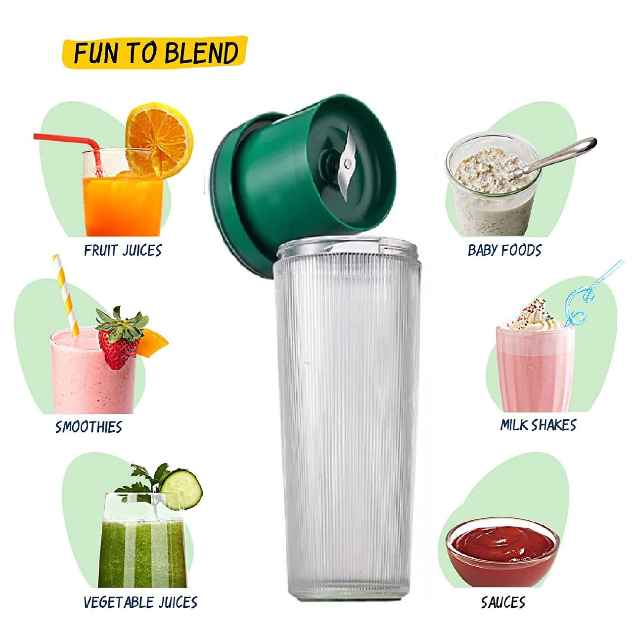 Portable Mini Juicer Cup Blender USB Rechargeable with 6 Blades TR8789