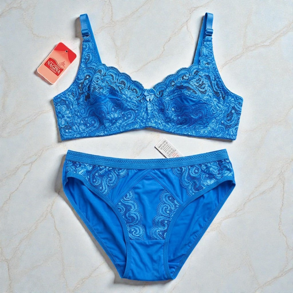 Women's Premium Floral Lace Lingerie Set (Size-85) L9901