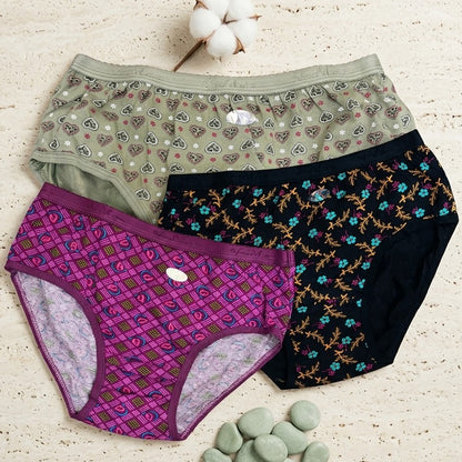 Women's V-Max Printed Everyday Comfort Briefs 3-Pack (80) L539