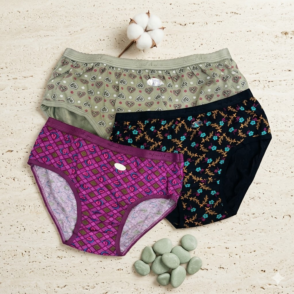 Women's V-Max Printed Everyday Comfort Briefs 3-Pack (80) L539