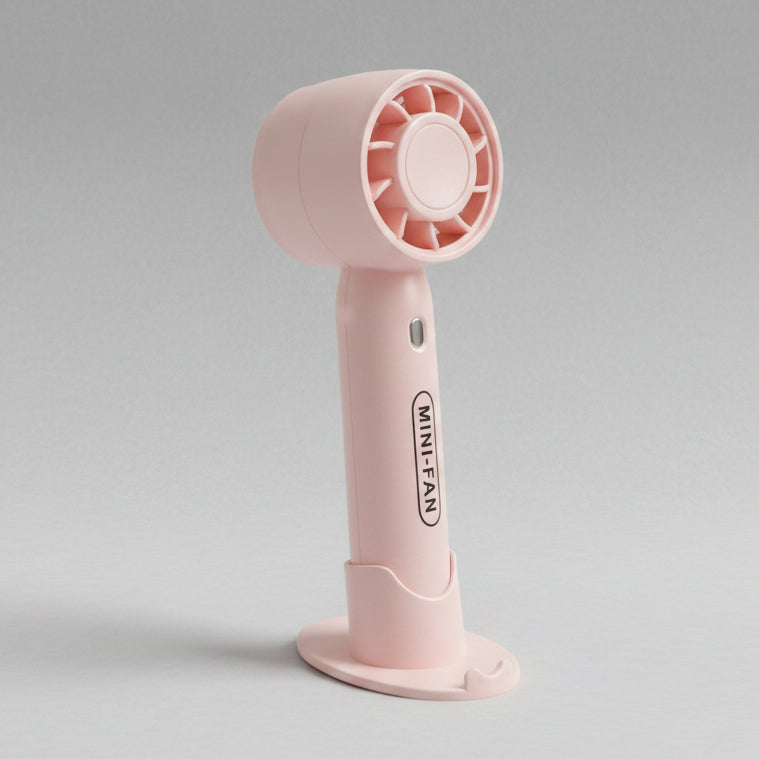 Sleek Pastel Pink Pocket Turbine Fan H557