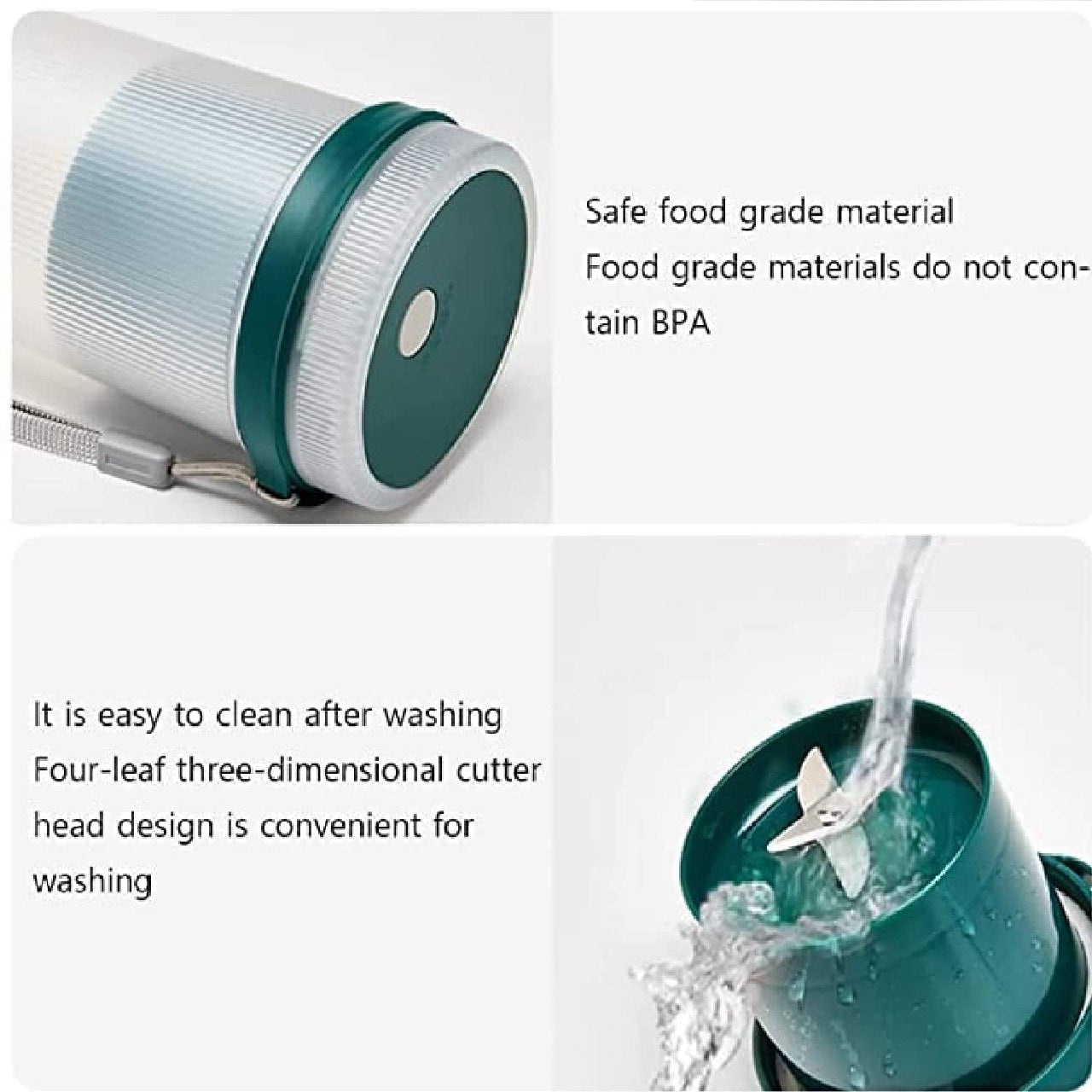 Portable Mini Juicer Cup Blender USB Rechargeable with 6 Blades TR8789