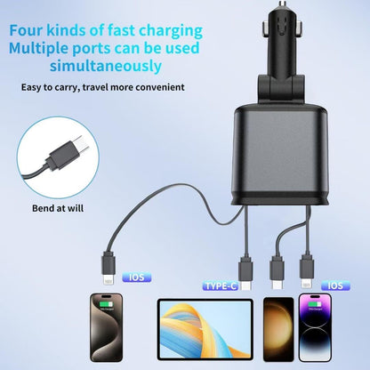 4 in 1 Car Charger 66W Dual USB Port TR757