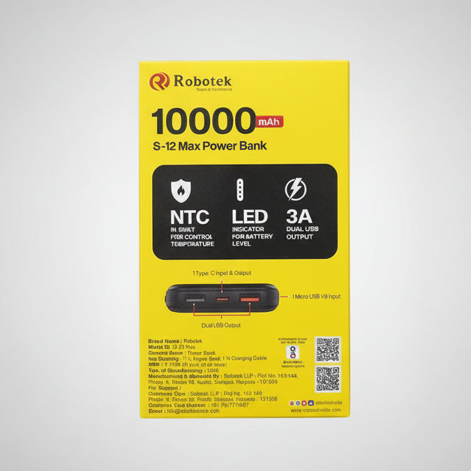 Robotek S-12 Max 10000mAh Fast Charging Power Bank Z975