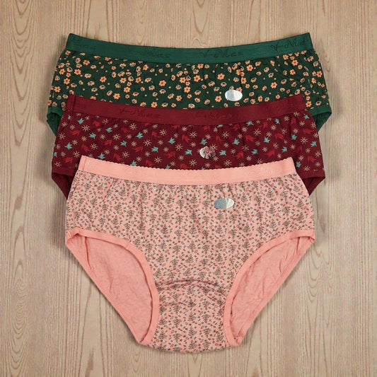 Women's V-Max Printed Everyday Comfort Briefs 3-Pack (80) L539