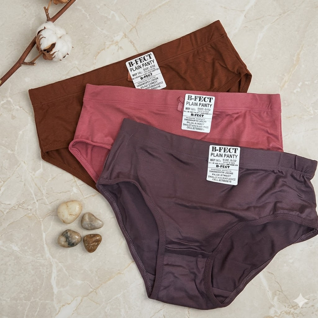 Womenâ€™s Classic Plain Panties 3 Pcs Combo Pack (36) L304