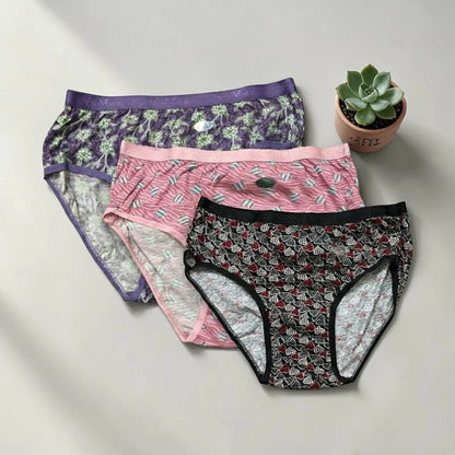Women's V-Max Printed Everyday Comfort Briefs 3-Pack (85) L537