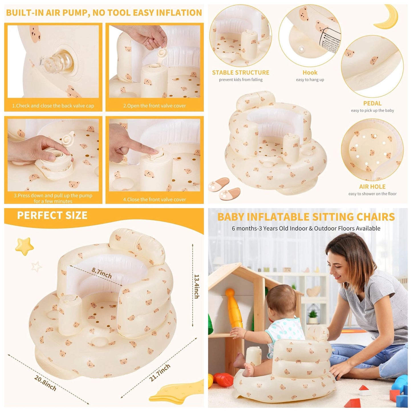 Baby Inflatable Seat for Infant Support TR964