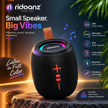 Ridoanz Portable Bluetooth Speaker with RGB Lights P-789
