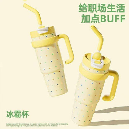 1000 ML Bing Ba Large Capacity Straw Thermos Cup TR1640