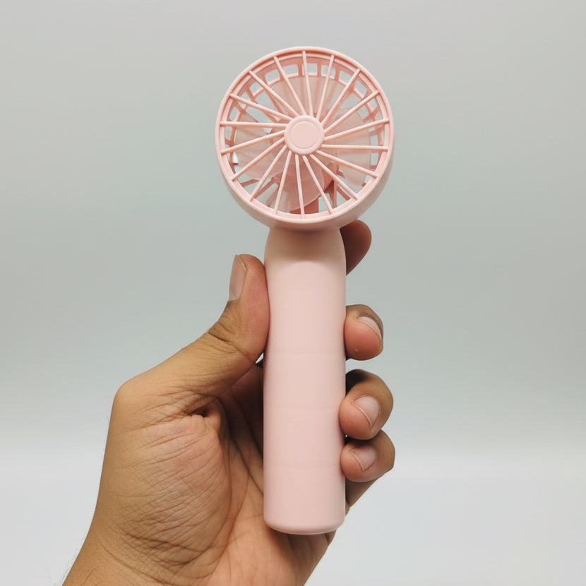 Sleek Pastel Pink Pocket Turbine Fan H557