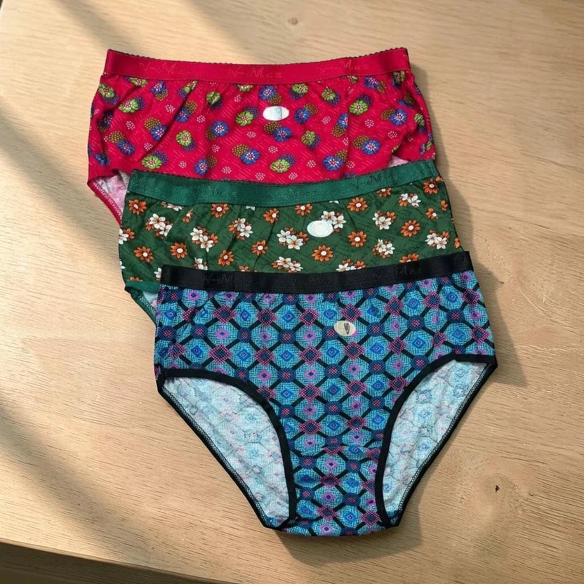 Women's V-Max Printed Everyday Comfort Briefs 3-Pack (85) L537