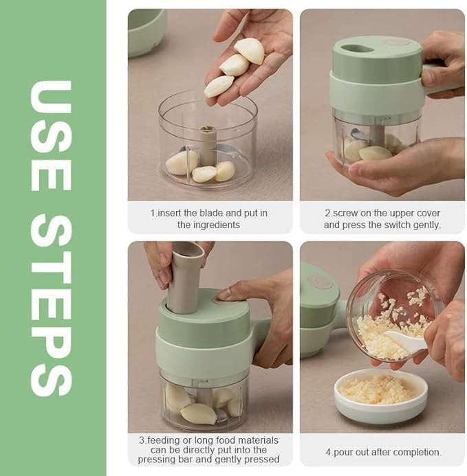 4 In 1 Hand held Vegetable Cutter New Electric Chopper G5578
