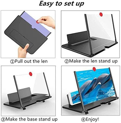 14 Inch 3D HD Mobile Phone Screen Magnifier with Foldable Stand TR300