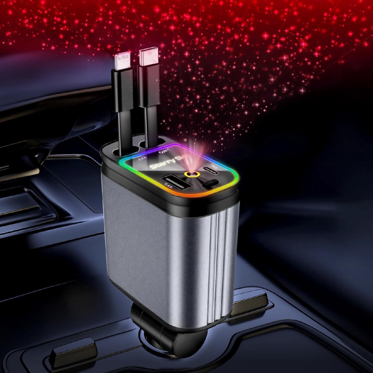 4 in 1 Car Charger 66W Dual USB Port TR757