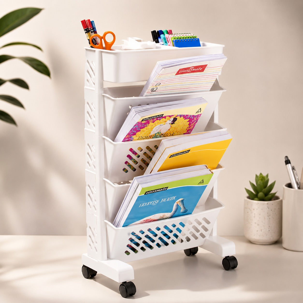 4 Layer Removable Plastic Movable Bookshelf TR3001