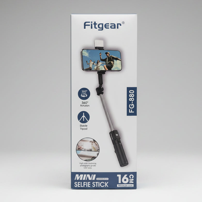 Fitgear Mini Selfie Stick with Bluetooth Remote & Tripod Z102