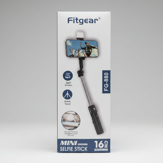 Fitgear Mini Selfie Stick with Bluetooth Remote & Tripod Z102