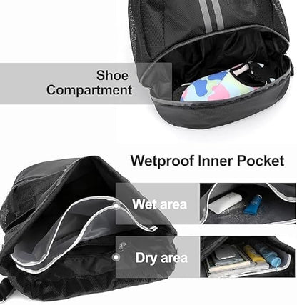 String Swim Gym Bag with Shoes Compartment and Wet Proof Pocket G996