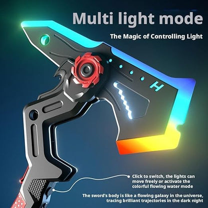 7 Color Changing Light  Sound & Vibration Action Toy LED Light-up Blade Axe G7712