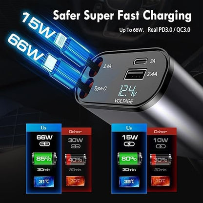 180° Adjustable Type C & iPhones Car Adapter TR8078