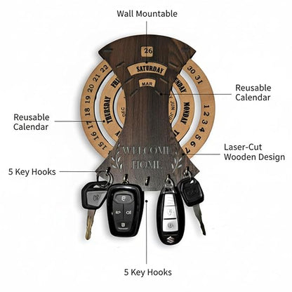 Calendar with Key Holder for Office  Home Perpetual TR6569