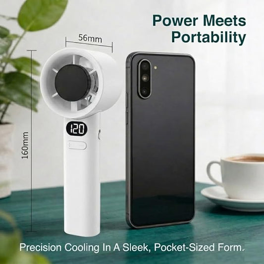 High Speed Handheld Turbo Fan Portable Mini Jet Fan with LED Digital Display G3014