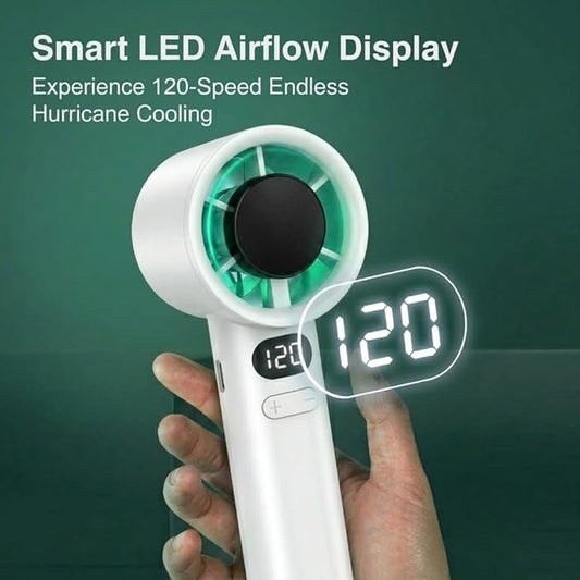 High Speed Handheld Turbo Fan Portable Mini Jet Fan with LED Digital Display G3014