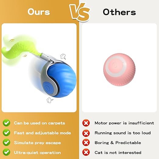Automatic Cat Teaser Ball Self Moving Ball For Pet G8674