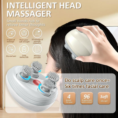 Hair Scalp Rechargeable Electric Head Kneading Massager G6610