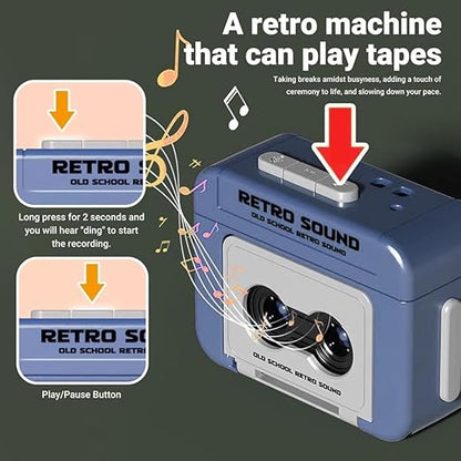 Mini Retro Cassette Recorder Keychain with Sound G830