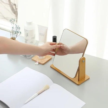 Wooden Desk Square Makeup Mirror TR454