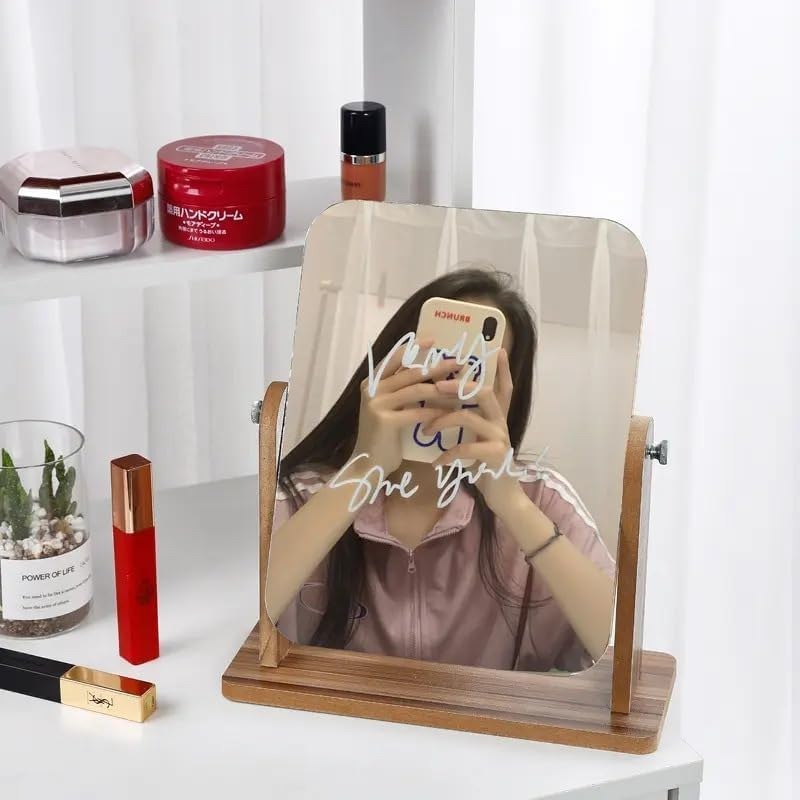 Wooden Desk Square Makeup Mirror TR454