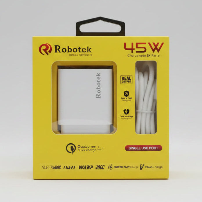 Robotek 45W Super Fast Charger with Type-C Cable Z035