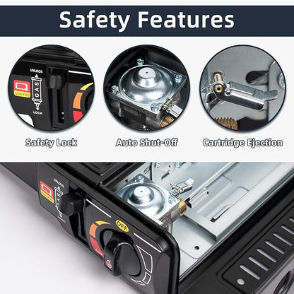 2-in-1 Portable Camping Gas Stove TR8013
