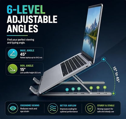 Aluminium Foldable Laptop Stand Adjustable TR7743