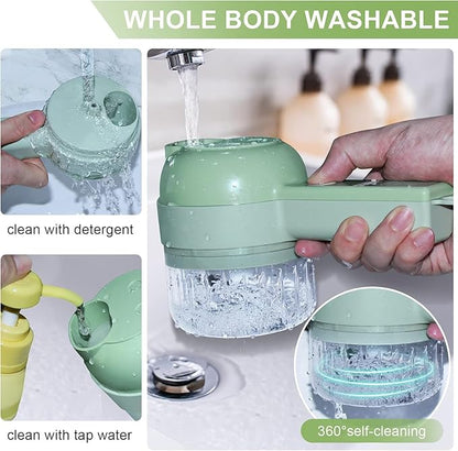 4 In 1 Hand held Vegetable Cutter New Electric Chopper G5578