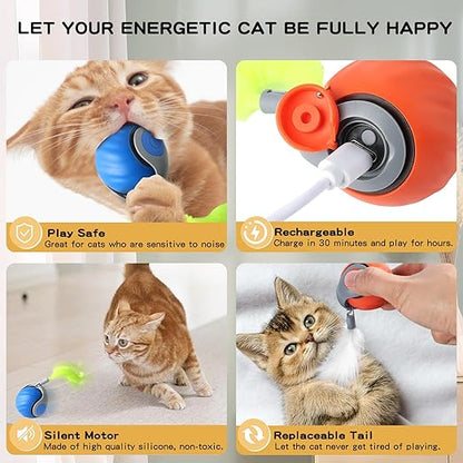 Automatic Cat Teaser Ball Self Moving Ball For Pet G8674