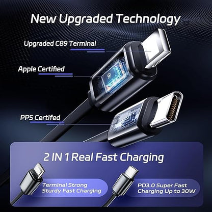 180° Adjustable Type C & iPhones Car Adapter TR8078