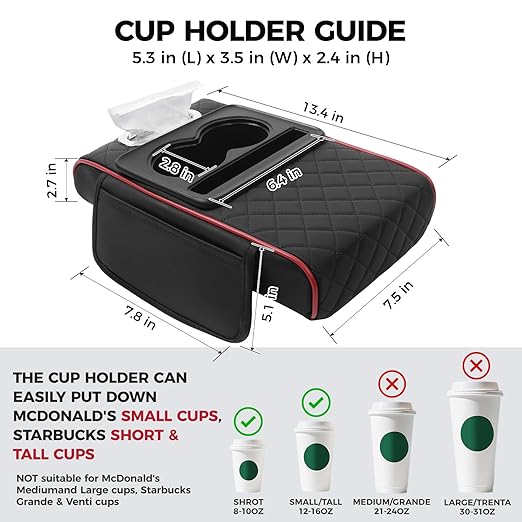 5 In 1 Car Arm Rest Cushion With Cup Holder TR01