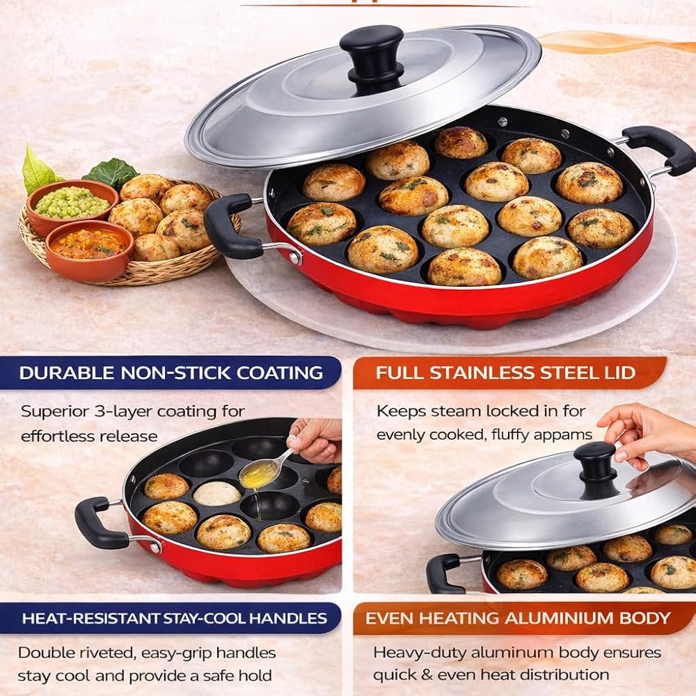Non-Stick Appam Patra with Lid TR6114