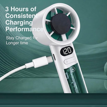 High Speed Handheld Turbo Fan Portable Mini Jet Fan with LED Digital Display G3014