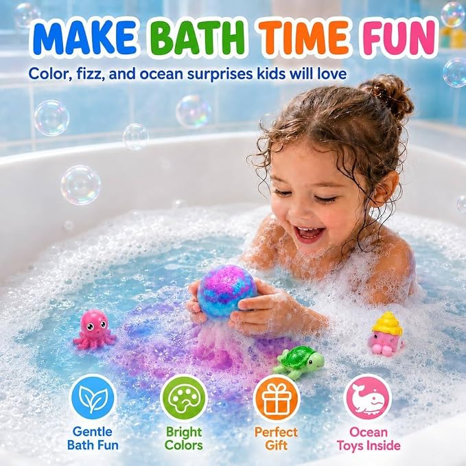 12 Pack Kids Bath Bombs with Surprise Toys Inside Gift Set TR3240