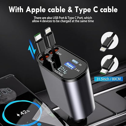 180° Adjustable Type C & iPhones Car Adapter TR8078