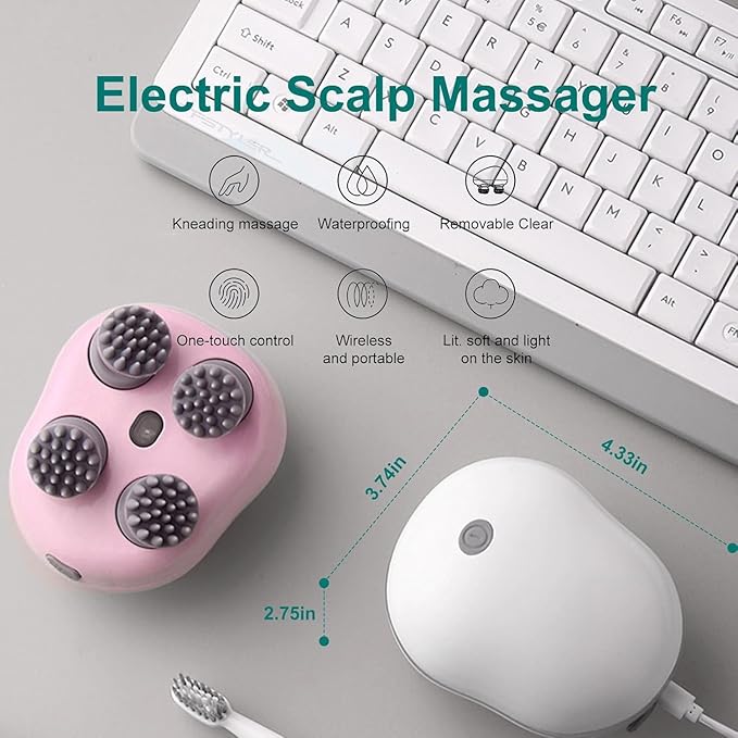 Hair Scalp Rechargeable Electric Head Kneading Massager G6610