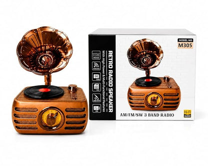 Classic Gramophone Design with AM/FM/SW Radio Speaker M305