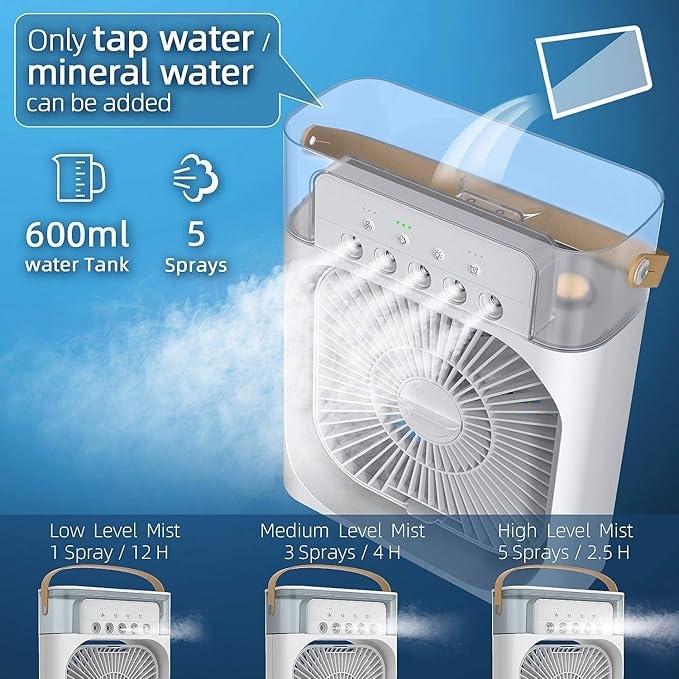 Mini Evaporate Air Cooler with 7 Colors LED Light G330