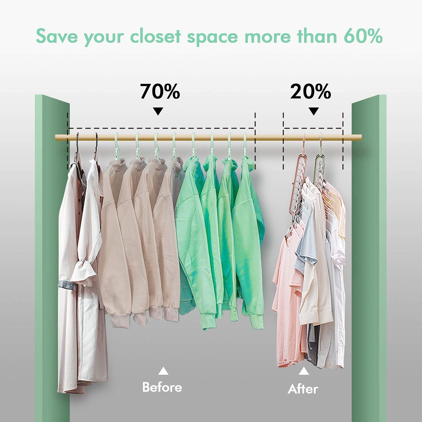 9 Holes Design Folding Hangers TR3749