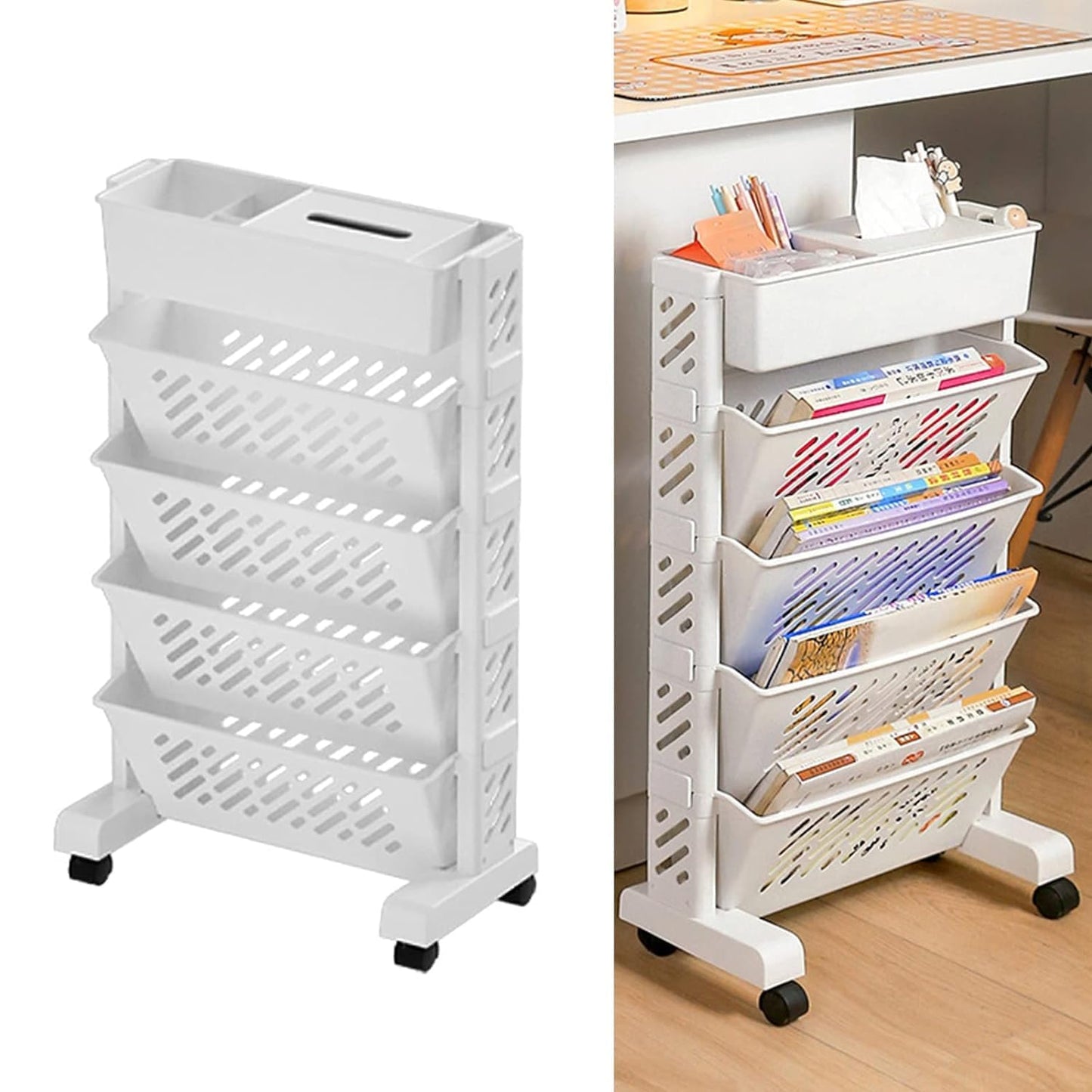 4 Layer Removable Plastic Movable Bookshelf TR3001