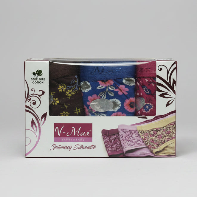 Women's V-Max Printed Everyday Comfort Briefs 3-Pack (80) L539